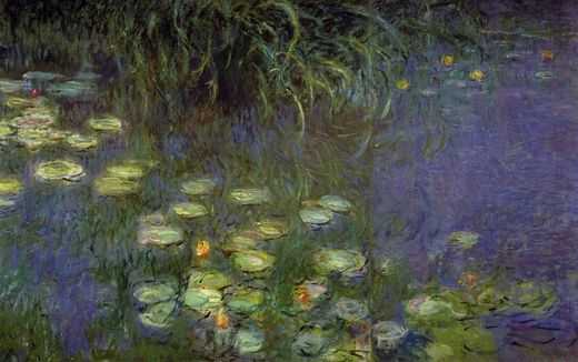 Nymphéas bleues, le matin, par Claude Monet