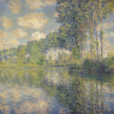 Peupliers sur les berges, par Claude Monet