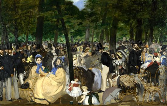 La musique aux Tuileries, par Édouard Manet