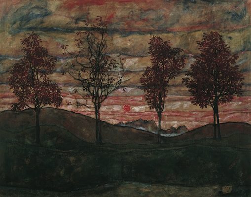Quatre arbres, par Egon Schiele