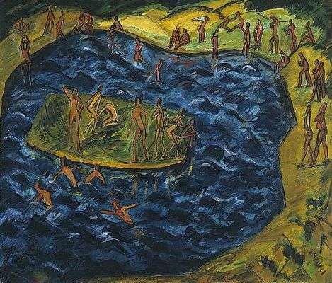 Les baigneurs, par Erich Heckel