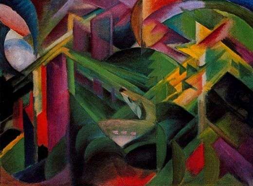 Daims dans la forêt (III), par Franz Marc