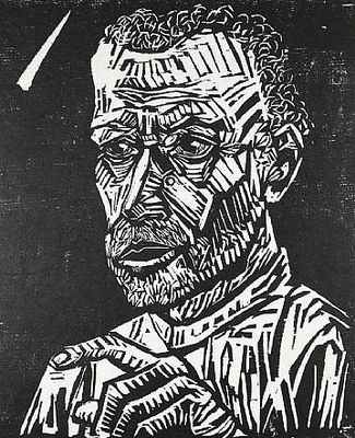 Tête d'homme (I), par Erich Heckel
