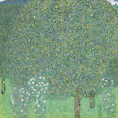 Rosiers sous les arbres, par Gustav Klimt