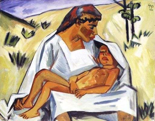 Femme avec enfant, par Hermann Max Pechstein
