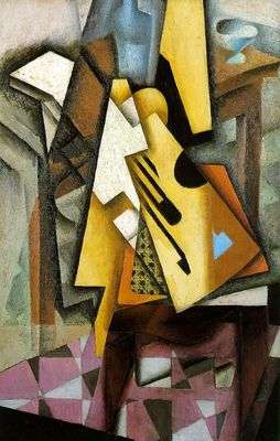 Guitare sur une chaise, par Juan Gris
