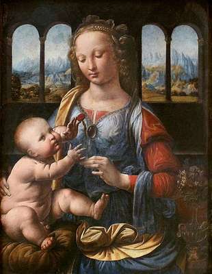 La madone à l'oeillet, par Léonard de Vinci