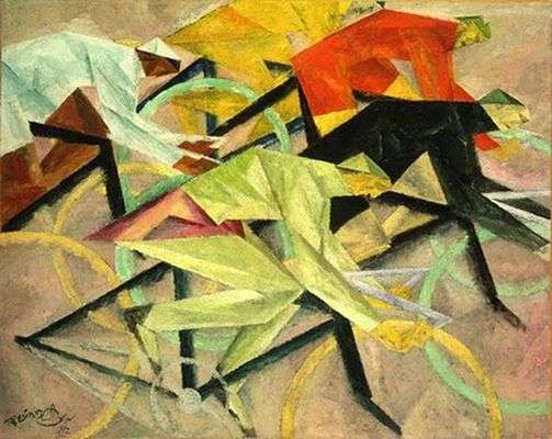 Course de vélos, par Lyonel Feininger