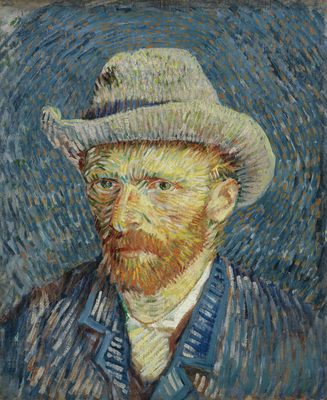 Autoportrait avec chapeau de feutre gris, par Vincent Van Gogh