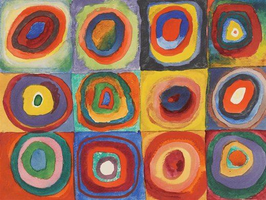 Carrés avec cercles concentriques, par Wassily Kandinsky