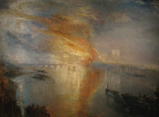 Incendie de la chambre des Lords (I), par William Turner