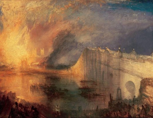Incendie de la chambre des Lords (II), par William Turner