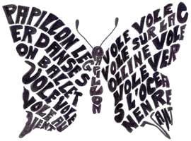 Calligramme fait par les élèves de la CLIS de l'école de Brieux