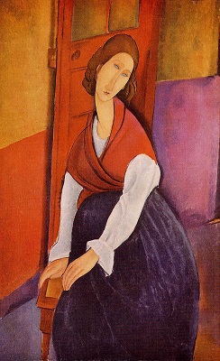 Jeanne Hebuterne devant la porte rouge, par Amedeo Modigliani