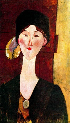 Portrait de Beatrice Hastings devant une porte, par Amedeo Modigliani