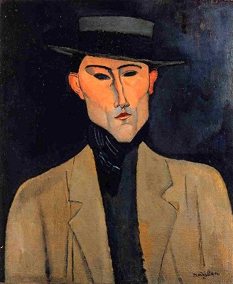 Portrait d'un homme avec un chapeau, par Amedeo Modigliani