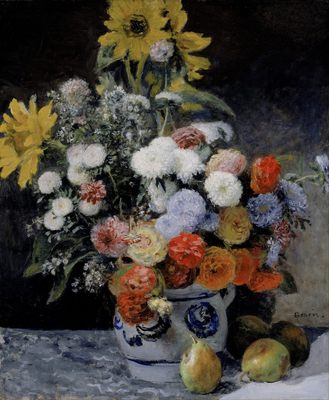 Fleurs dans un pot en terre cuite, par Auguste Renoir