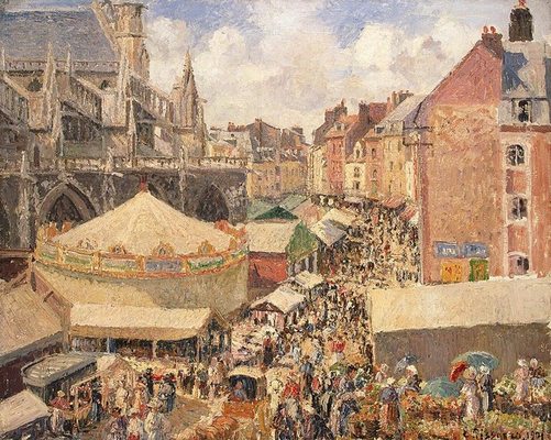 La foire à Dieppe, par Camille Pissarro