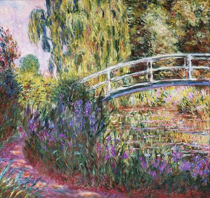 Bassin aux nymphéas : Les iris d'eau, par Claude Monet