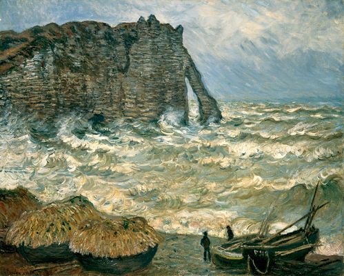Mer agitée à Étretat, par Claude Monet