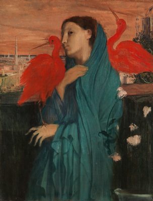 Jeune femme avec Ibis, par Édgar Degas