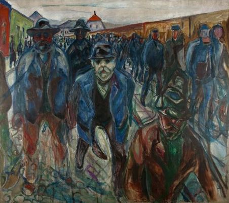 Retour des travailleurs à la maison, par Edvard Munch