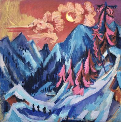Coucher de soleil en montagne, par Ernst Ludwig Kirchner