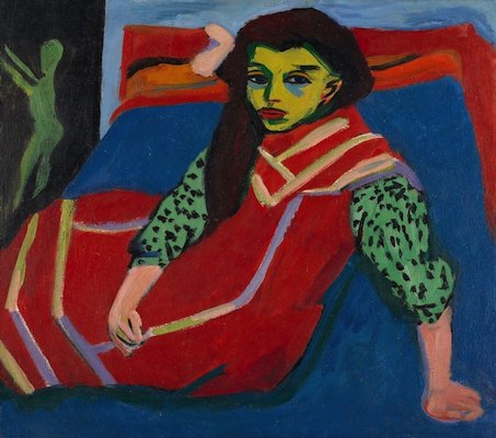 Jeune fille assise, par Ernst Ludwig Kirchner