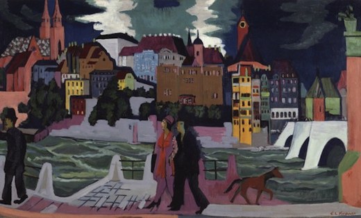 Vue de Bâle et du Rhin, par Ernst Ludwig Kirchner