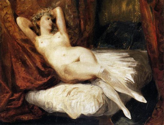 Femme aux bas blancs, par Eugène Delacroix