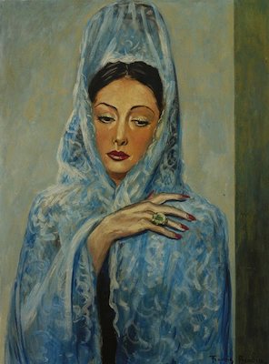 Femme à la mantille bleue, par Francis Picabia