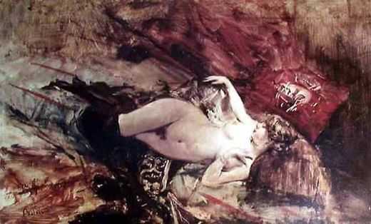 Femme nue sur un lit, par Giovanni Boldini