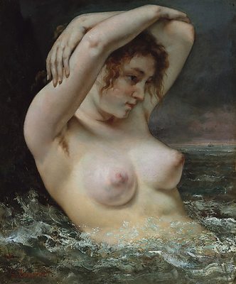 Femme dans les vagues, par Gustave Courbet