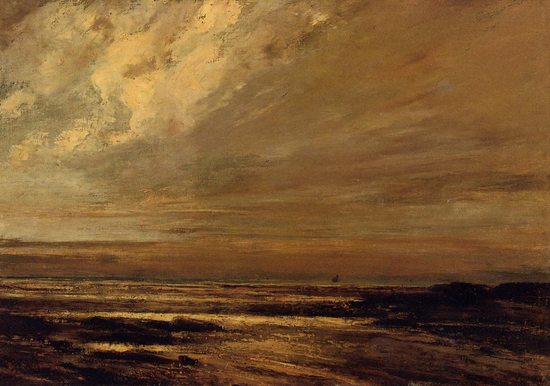 La plage de Trouville, par Gustave Courbet