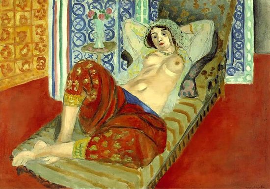 Odalisque à la culotte rouge et buste dénudé, par Henri Matisse