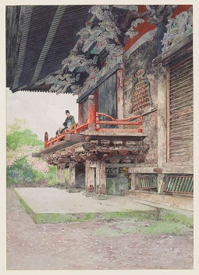 Balcon du sanctuaire de Myogi, par Hiroshi Yoshida