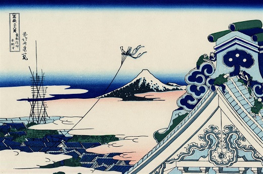 Asakusa Hongaji : Temple dans la capitale de l'Est, par Katsushika Hokusai