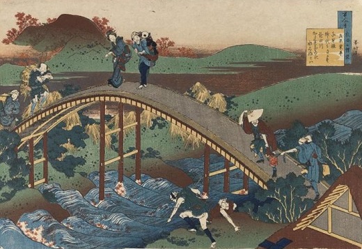 Illustration des Cents poèmes, par Katsushika Hokusai