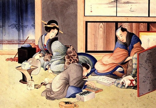 Marchand faisant ses comptes, par Katsushika Hokusai