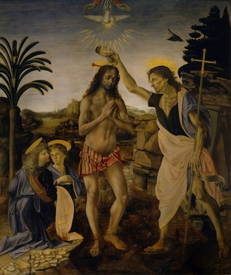 Le baptême du Christ, par Léonard de Vinci