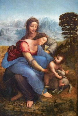 La Vierge à l'Enfant avec sainte Anne, par Léonard de Vinci