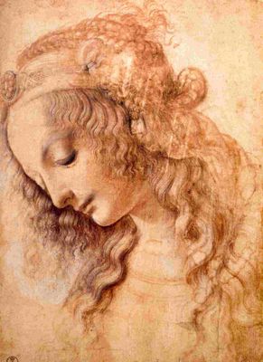Visage d'une jeune femme (I), par Léonard de Vinci