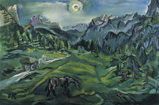 Paysage des Dolomites, par Oskar Kokoschka