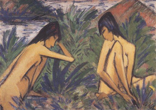 Deux baigneuses, par Otto Mueller