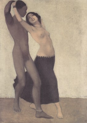 Danseuse avec nègre, par Otto Mueller