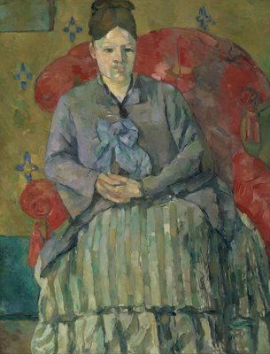 Mme Cézanne dans un fauteuil rouge, par Paul Cézanne