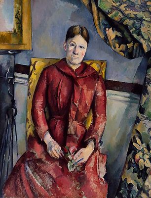 Mme Cézanne en robe rouge, par Paul Cézanne