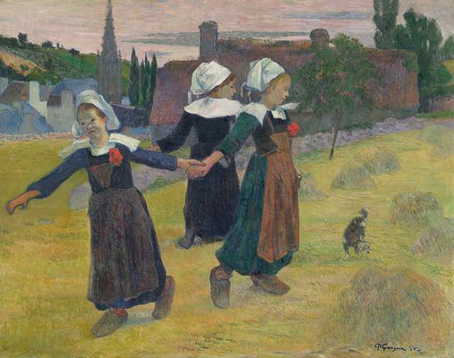 Danse bretonne des filles à Pont Aven, par Paul Gauguin