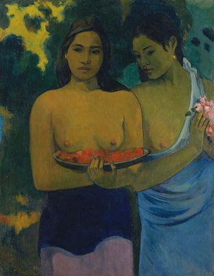 Deux tahitiennes, par Paul Gauguin