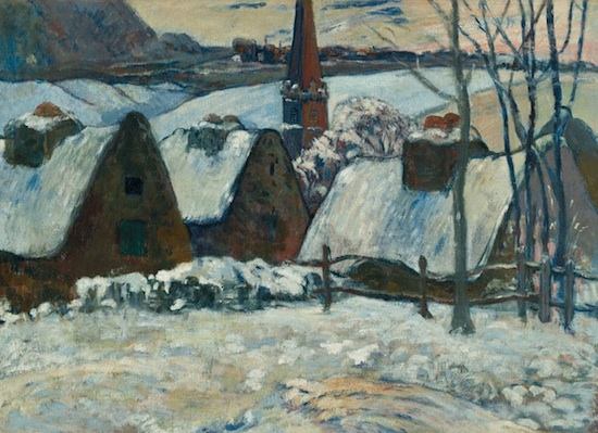 Village breton sous la neige, par Paul Gauguin